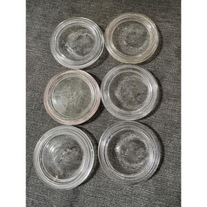 6 Vintage Ball Glass Inserts For Regular Mouth Canning Jars 2 1/2" Set1